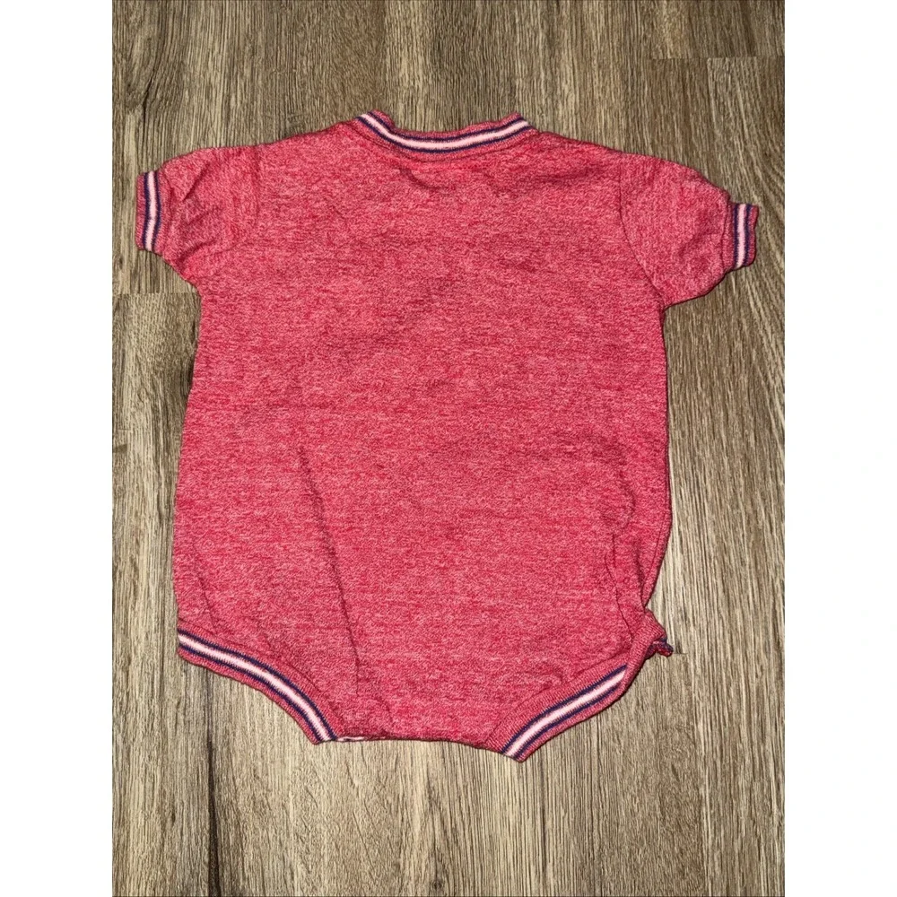 Vintage Tog A Longs‎ Boys Infant Red Tractor Romper Snap Closure Size 6months